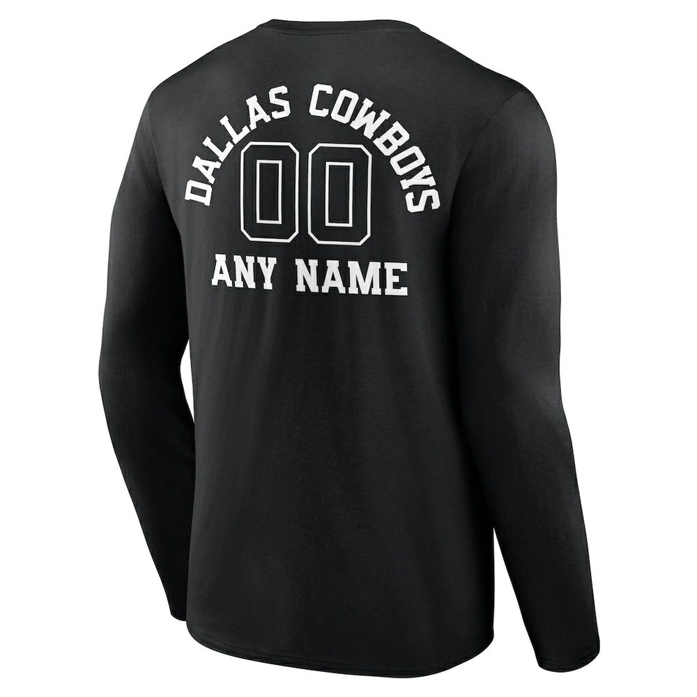 Dallas Cowboys  Personalized Name & Number Monochrome Long Sleeve T-Shirt