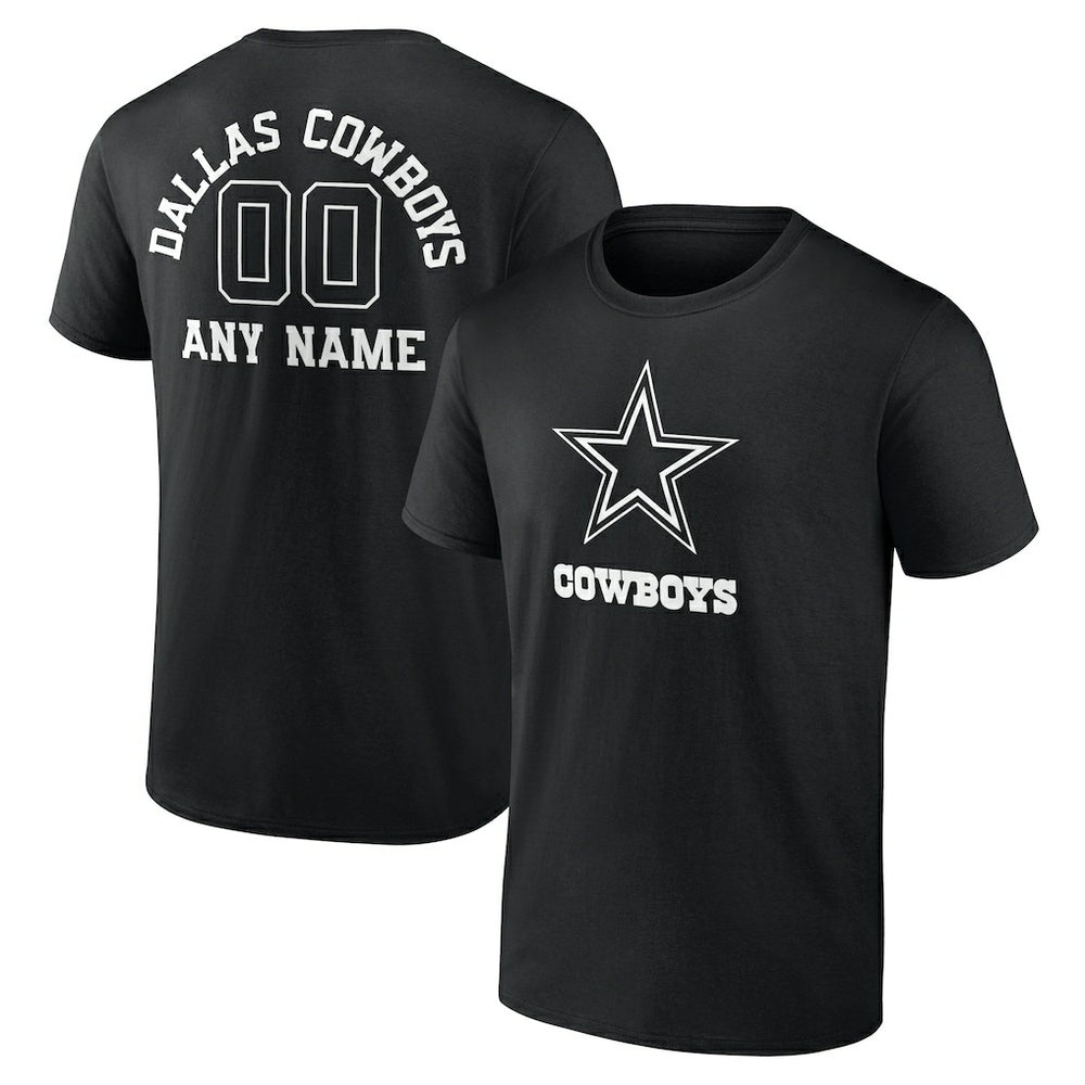 Dallas Cowboys  Personalized Name & Number Monochrome T-Shirt
