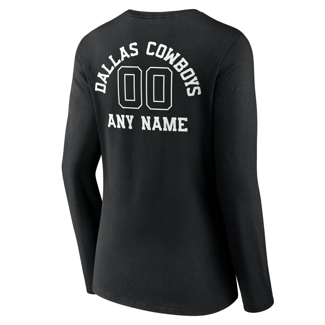 Dallas Cowboys  Women's Personalized Name & Number Monochrome Long Sleeve V-Neck T-Shirt