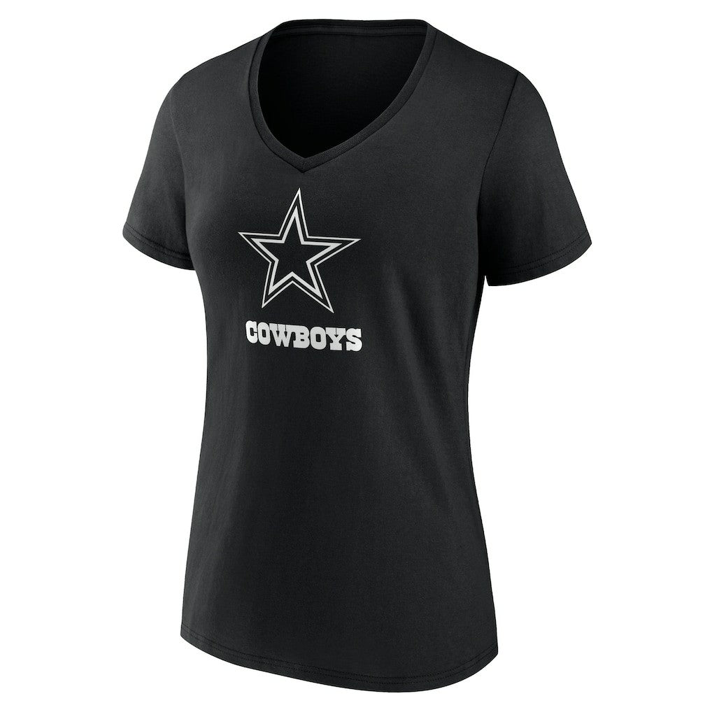 Dallas Cowboys  Women's Personalized Name & Number Monochrome V-Neck T-Shirt