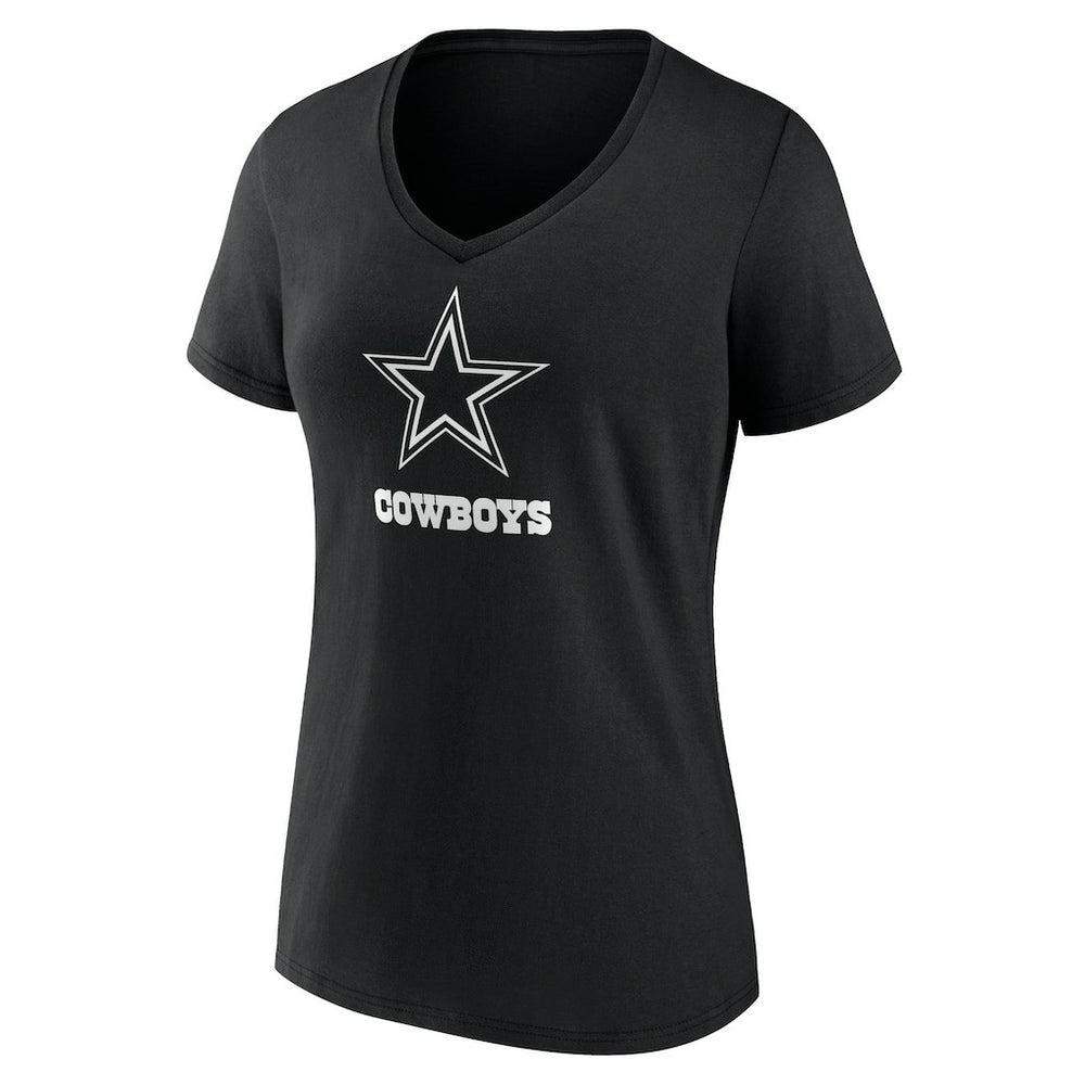 Dallas Cowboys  Women's Personalized Name & Number Monochrome V-Neck T-Shirt