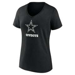 Dallas Cowboys  Women's Personalized Name & Number Monochrome V-Neck T-Shirt