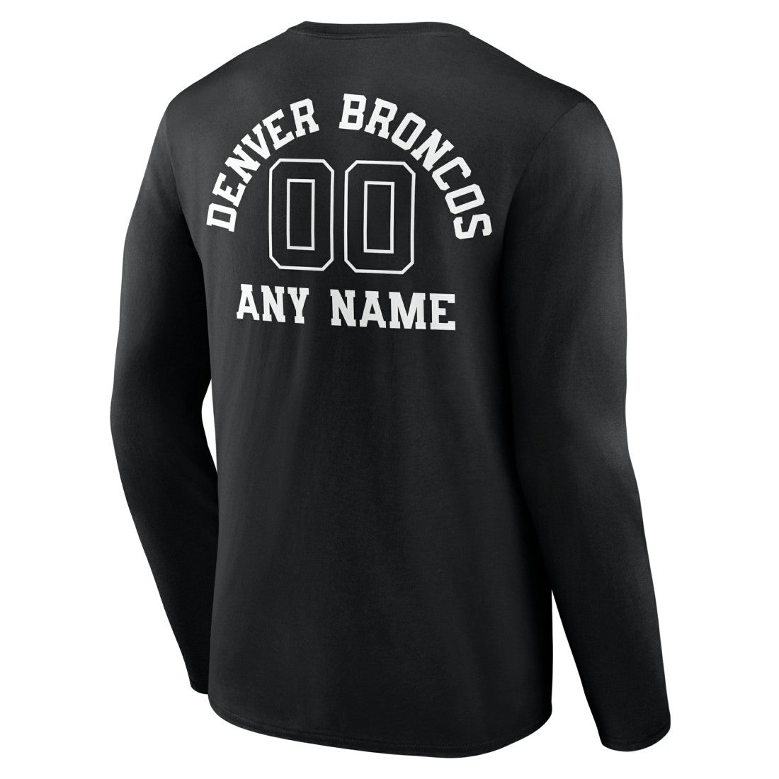 Denver Broncos  Personalized Name & Number Monochrome Long Sleeve T-Shirt