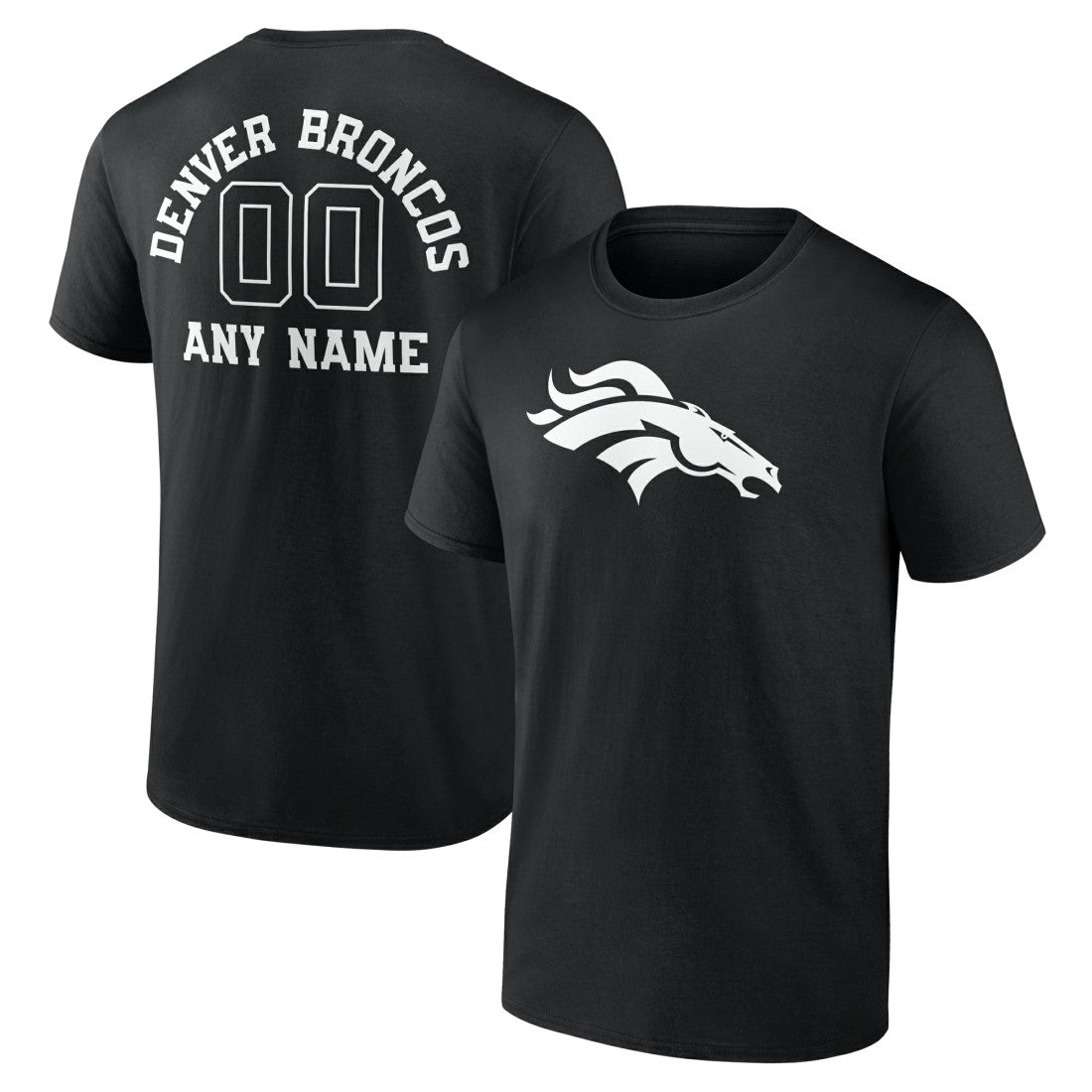 Denver Broncos  Personalized Name & Number Monochrome T-Shirt
