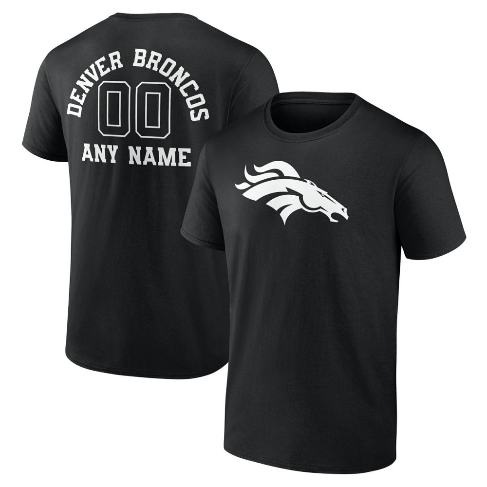 Denver Broncos  Personalized Name & Number Monochrome T-Shirt