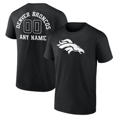 Denver Broncos  Personalized Name & Number Monochrome T-Shirt