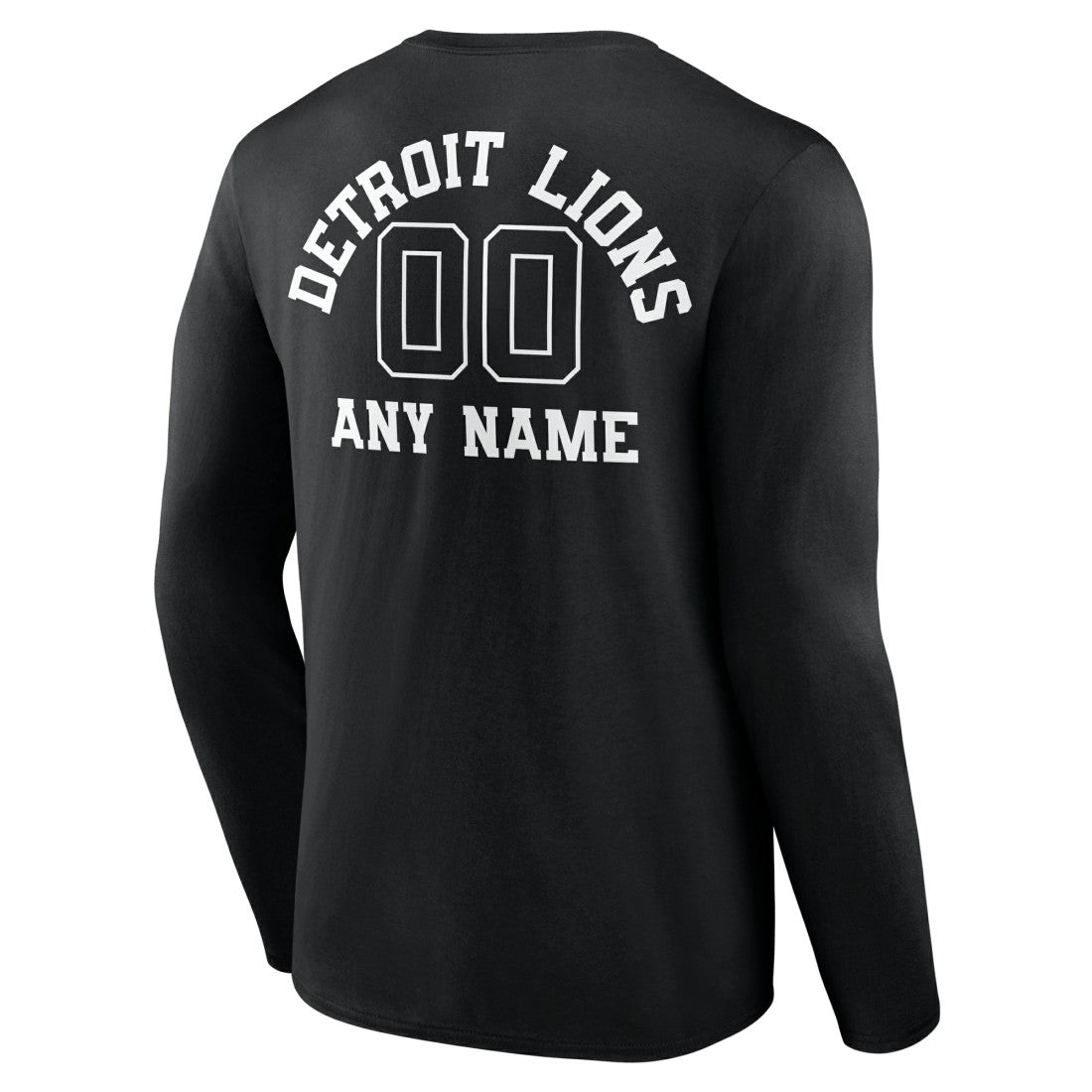 Detroit Lions  Personalized Name & Number Monochrome Long Sleeve T-Shirt