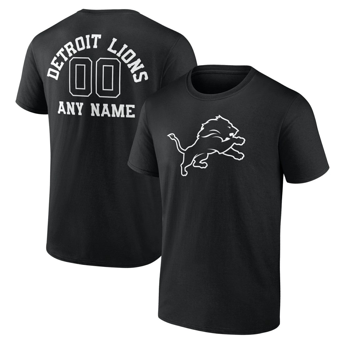 Detroit Lions  Personalized Name & Number Monochrome T-Shirt