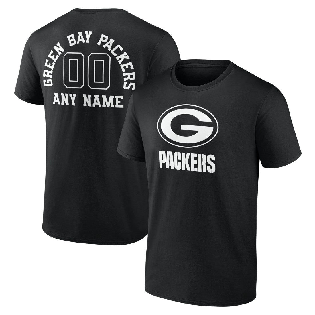Green Bay Packers  Personalized Name & Number Monochrome T-Shirt