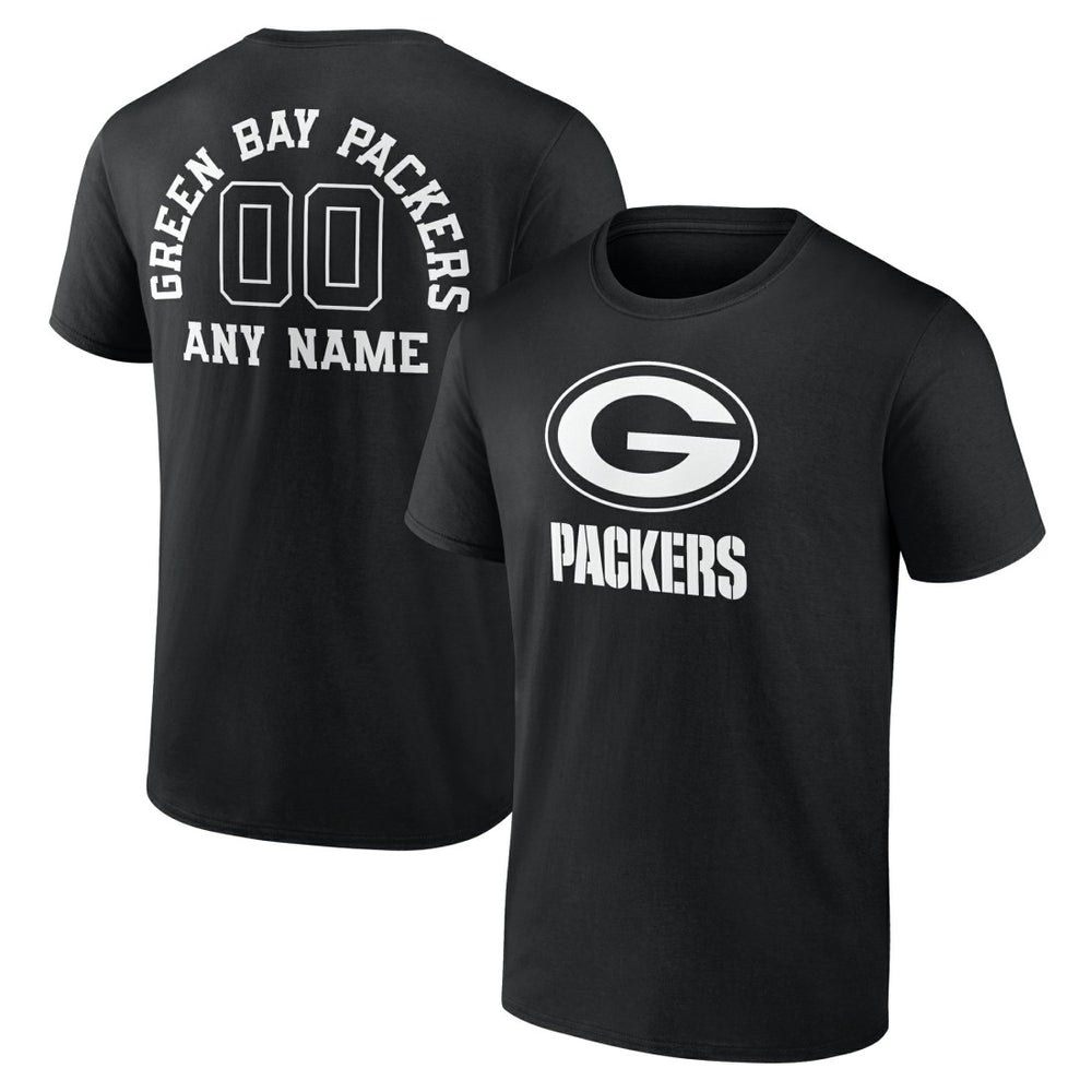Green Bay Packers  Personalized Name & Number Monochrome T-Shirt