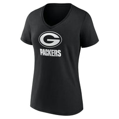 Green Bay Packers  Women's Personalized Name & Number Monochrome V-Neck T-Shirt