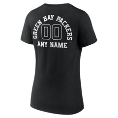 Green Bay Packers  Women's Personalized Name & Number Monochrome V-Neck T-Shirt