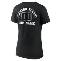 Houston Texans  Women's Personalized Name & Number Monochrome V-Neck T-Shirt