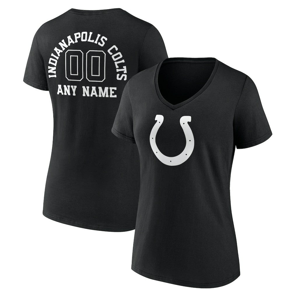 Indianapolis Colts  Women's Personalized Name & Number Monochrome V-Neck T-Shirt