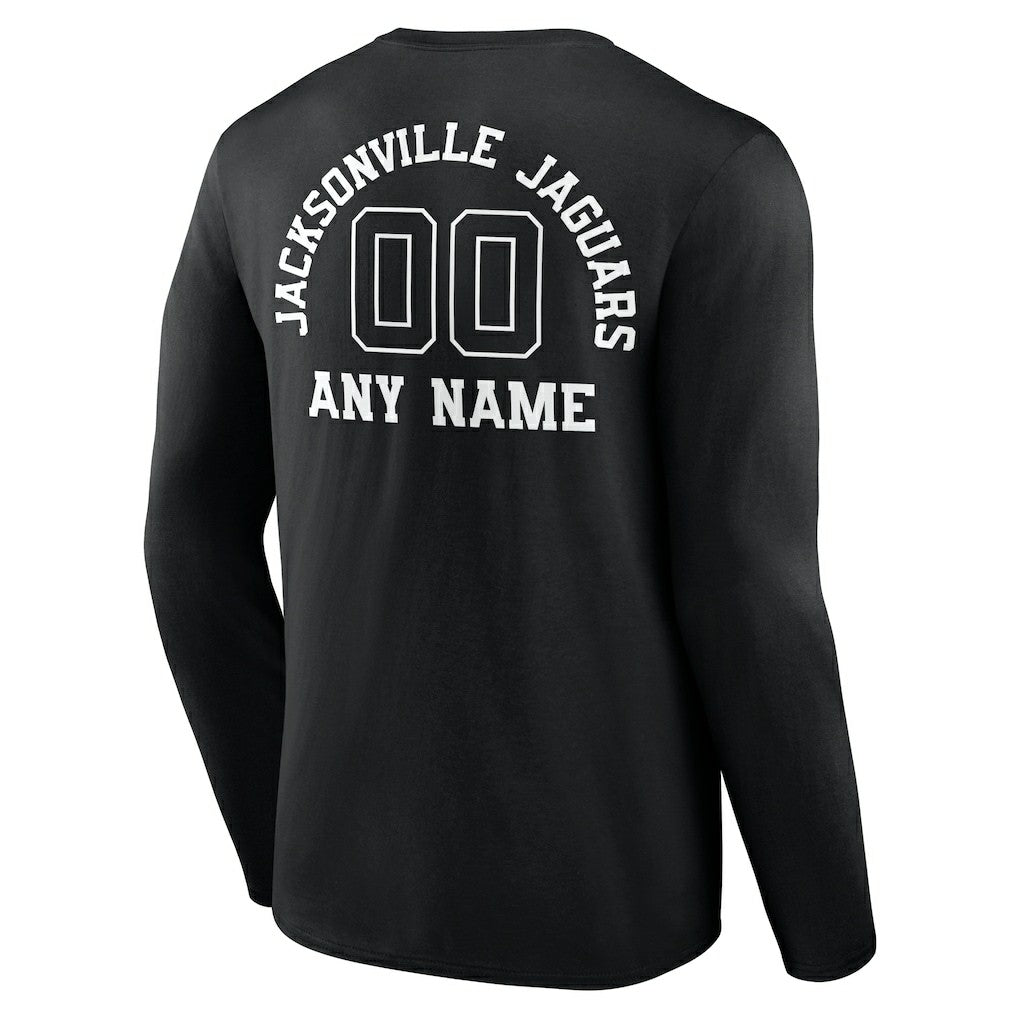 Jacksonville Jaguars  Personalized Name & Number Monochrome Long Sleeve T-Shirt