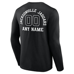 Jacksonville Jaguars  Personalized Name & Number Monochrome Long Sleeve T-Shirt