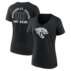Jacksonville Jaguars  Women's Personalized Name & Number Monochrome V-Neck T-Shirt