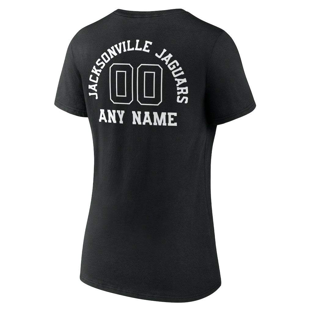 Jacksonville Jaguars  Women's Personalized Name & Number Monochrome V-Neck T-Shirt