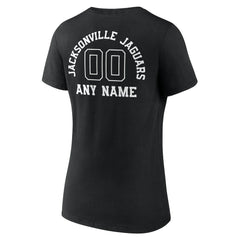 Jacksonville Jaguars  Women's Personalized Name & Number Monochrome V-Neck T-Shirt