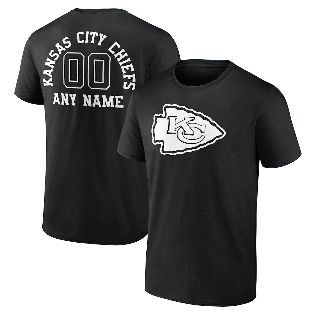 Kansas City Chiefs  Personalized Name & Number Monochrome T-Shirt