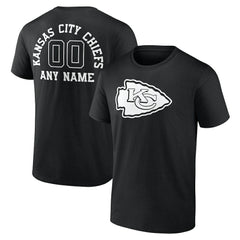 Kansas City Chiefs  Personalized Name & Number Monochrome T-Shirt