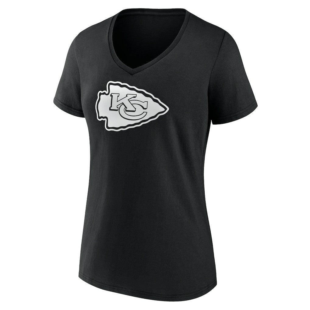 Kansas City Chiefs  Women's Personalized Name & Number Monochrome V-Neck T-Shirt