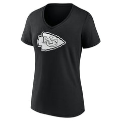 Kansas City Chiefs  Women's Personalized Name & Number Monochrome V-Neck T-Shirt