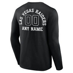 Las Vegas Raiders  Personalized Name & Number Monochrome Long Sleeve T-Shirt