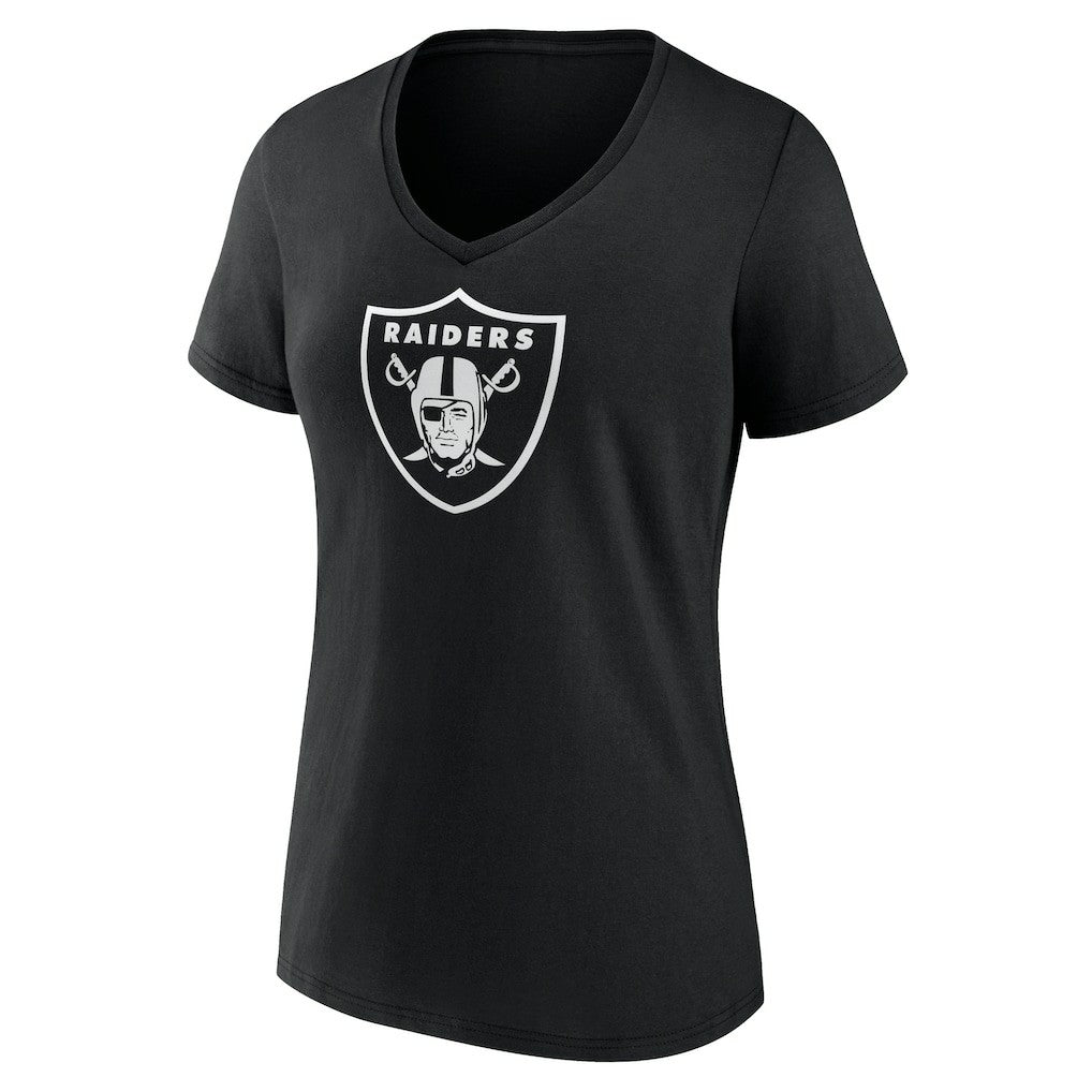 Las Vegas Raiders  Women's Personalized Name & Number Monochrome V-Neck T-Shirt