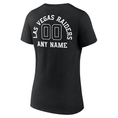 Las Vegas Raiders  Women's Personalized Name & Number Monochrome V-Neck T-Shirt