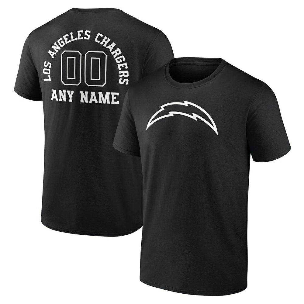 Los Angeles Chargers  Personalized Name & Number Monochrome T-Shirt