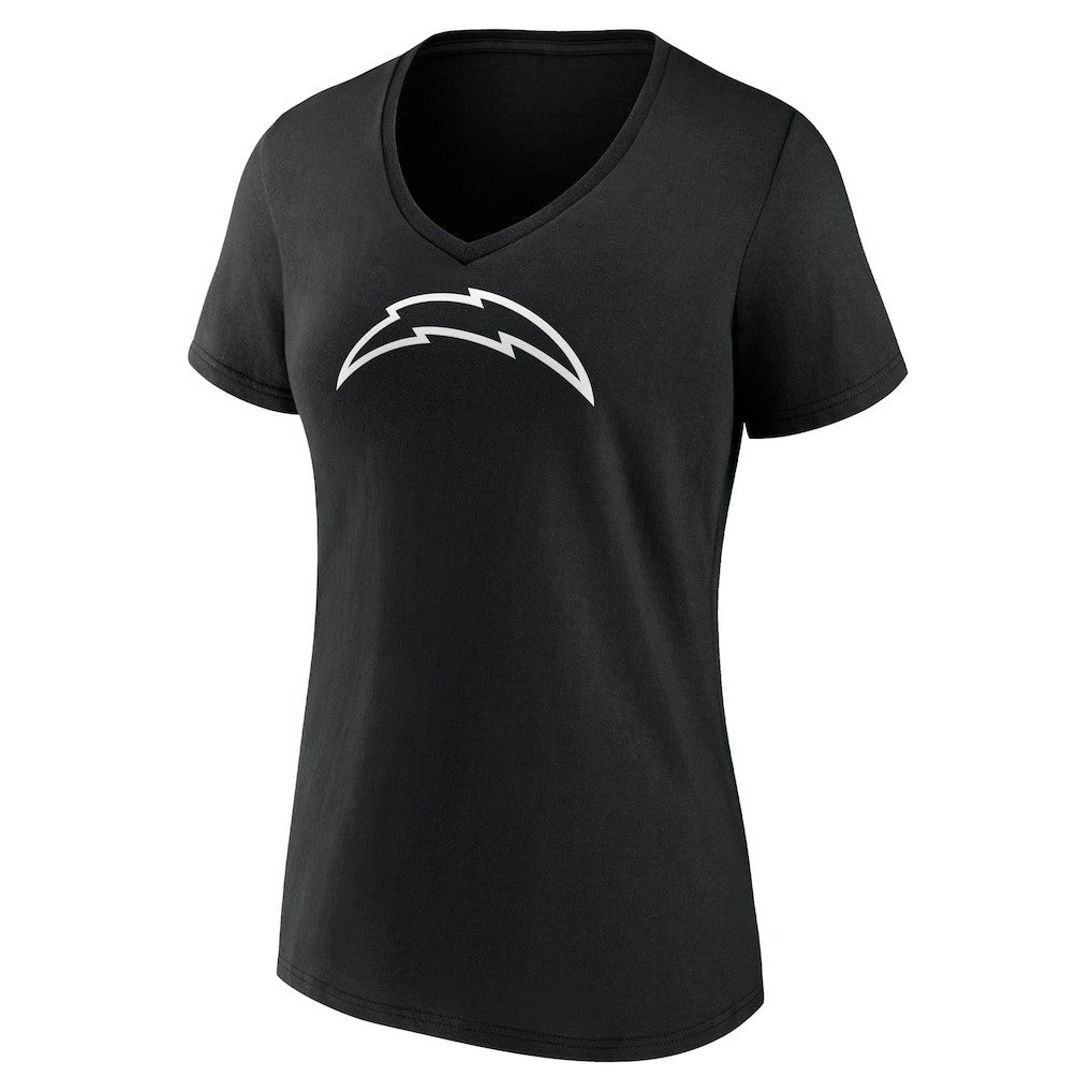 Los Angeles Chargers  Women's Personalized Name & Number Monochrome V-Neck T-Shirt