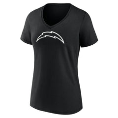 Los Angeles Chargers  Women's Personalized Name & Number Monochrome V-Neck T-Shirt