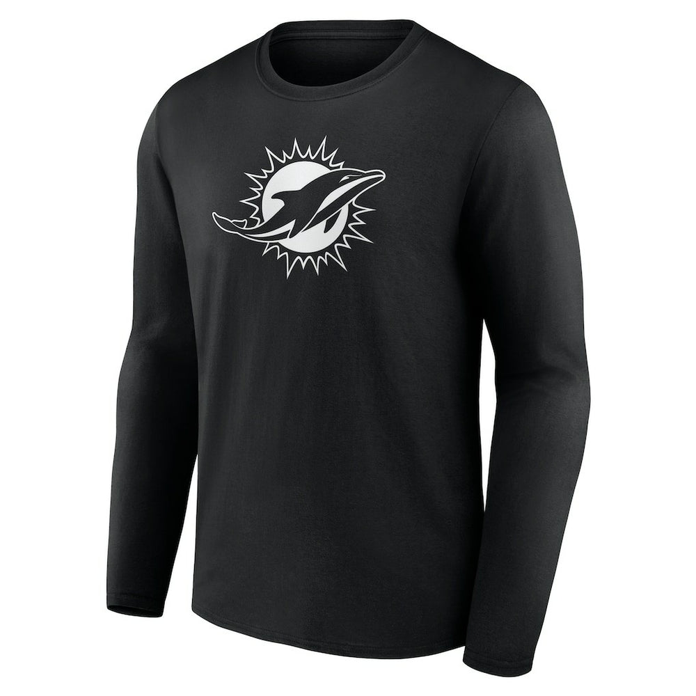 Miami Dolphins  Personalized Name & Number Monochrome Long Sleeve T-Shirt