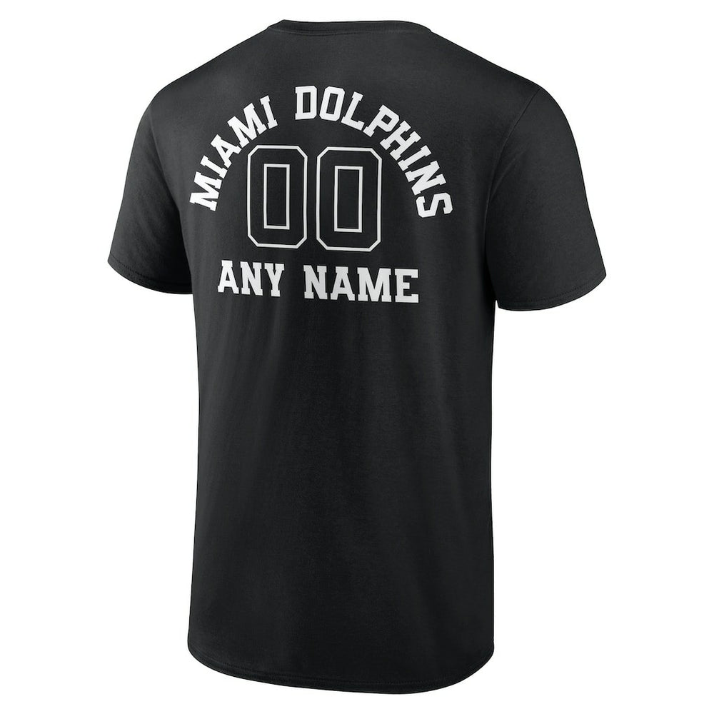 Miami Dolphins  Personalized Name & Number Monochrome T-Shirt