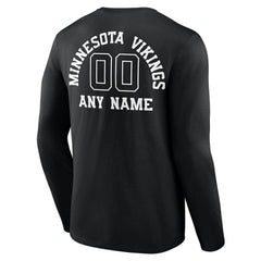 Minnesota Vikings  Personalized Name & Number Monochrome Long Sleeve T-Shirt