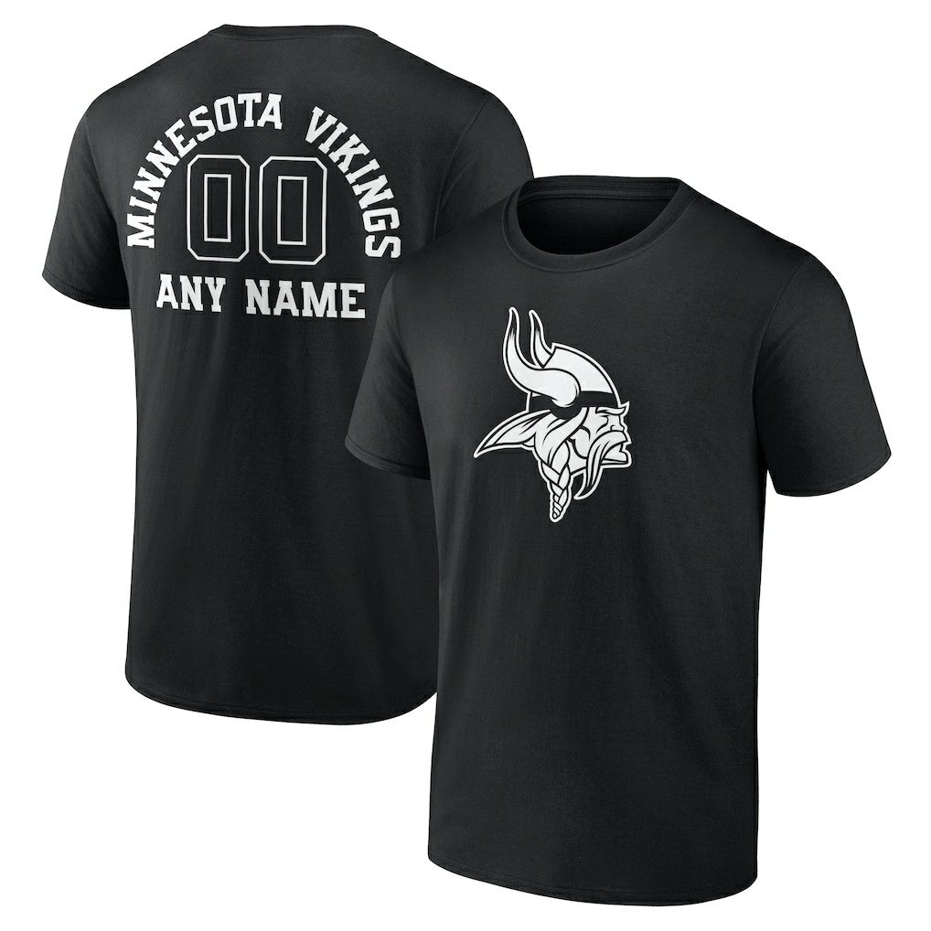 Minnesota Vikings  Personalized Name & Number Monochrome T-Shirt