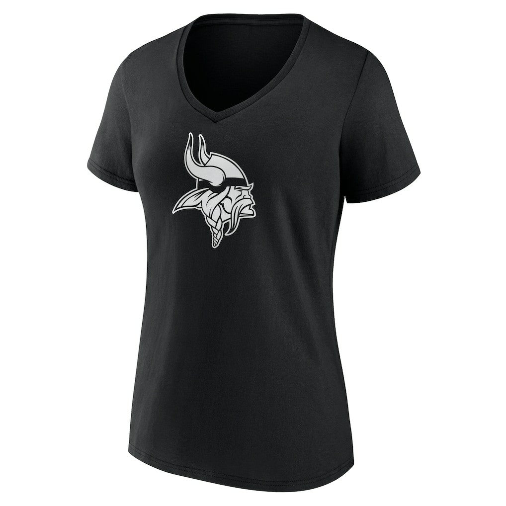 Minnesota Vikings  Women's Personalized Name & Number Monochrome V-Neck T-Shirt