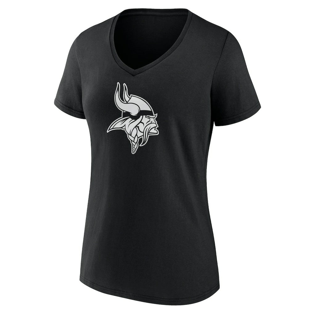 Minnesota Vikings  Women's Personalized Name & Number Monochrome V-Neck T-Shirt