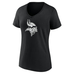 Minnesota Vikings  Women's Personalized Name & Number Monochrome V-Neck T-Shirt