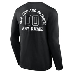 New England Patriots  Personalized Name & Number Monochrome Long Sleeve T-Shirt