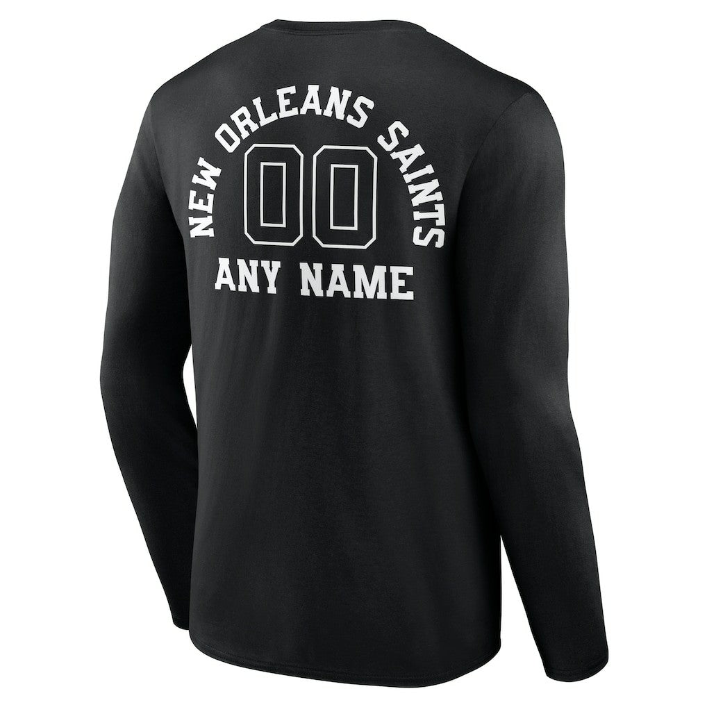 New Orleans Saints  Personalized Name & Number Monochrome Long Sleeve T-Shirt