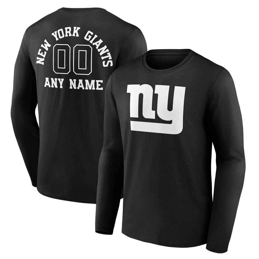 New York Giants  Personalized Name & Number Monochrome Long Sleeve T-Shirt