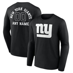 New York Giants  Personalized Name & Number Monochrome Long Sleeve T-Shirt