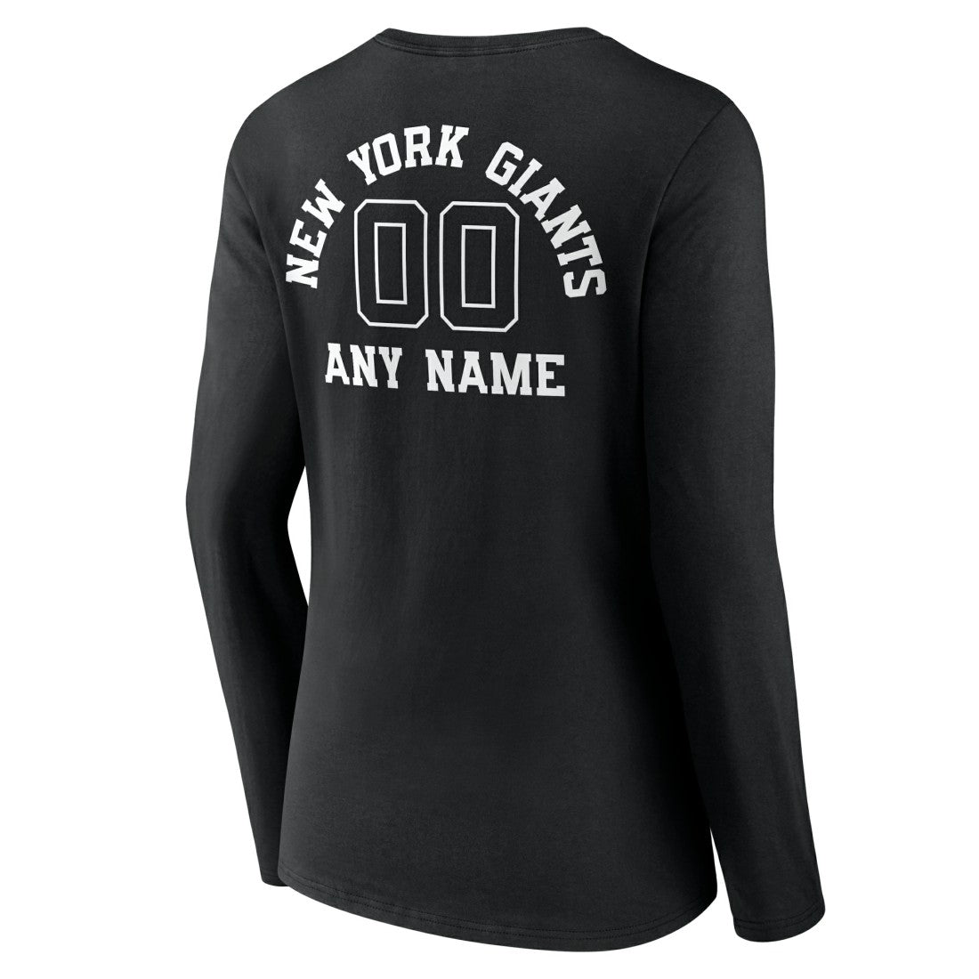 New York Giants  Women's Personalized Name & Number Monochrome Long Sleeve V-Neck T-Shirt