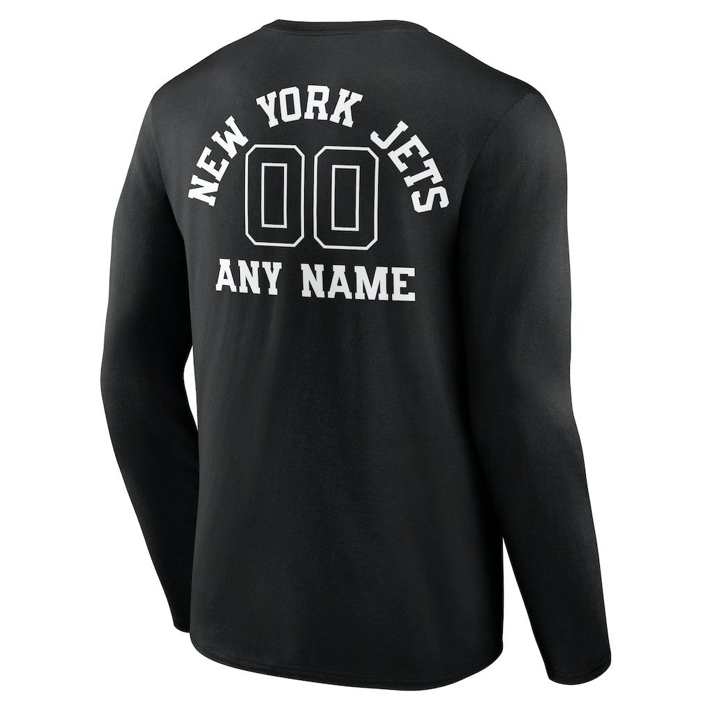 New York Jets  Personalized Name & Number Monochrome Long Sleeve T-Shirt