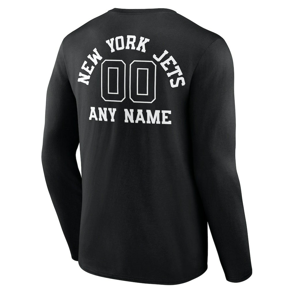 New York Jets  Personalized Name & Number Monochrome Long Sleeve T-Shirt
