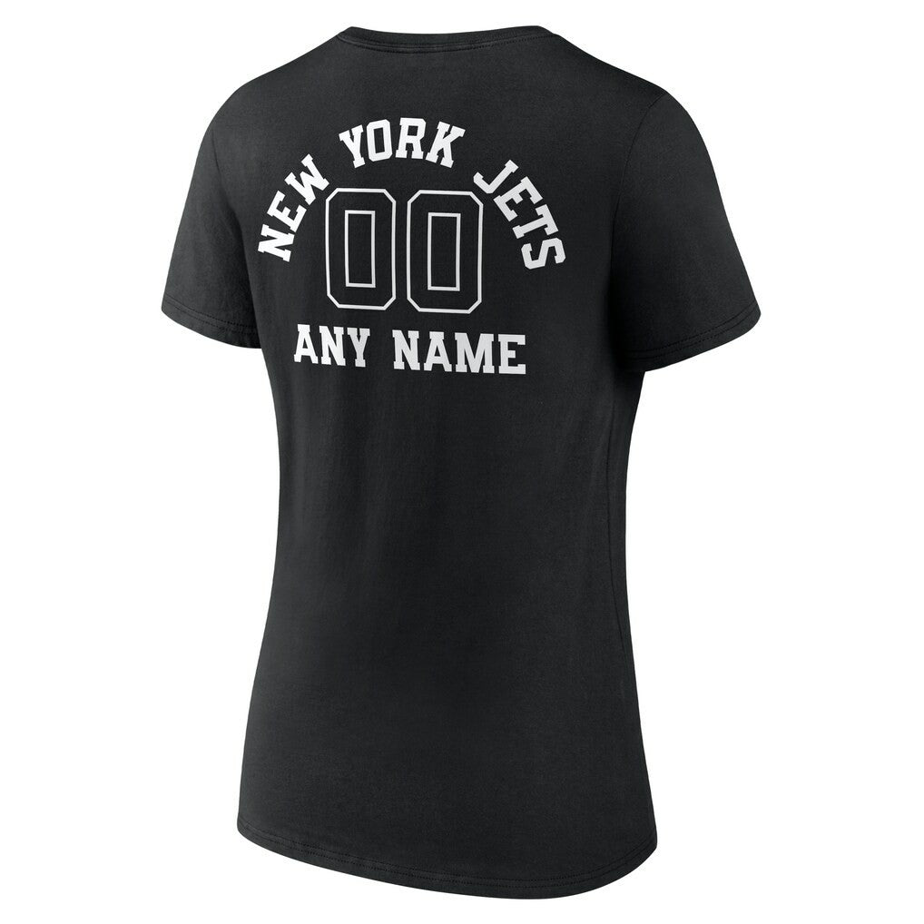 New York Jets  Women's Personalized Name & Number Monochrome V-Neck T-Shirt