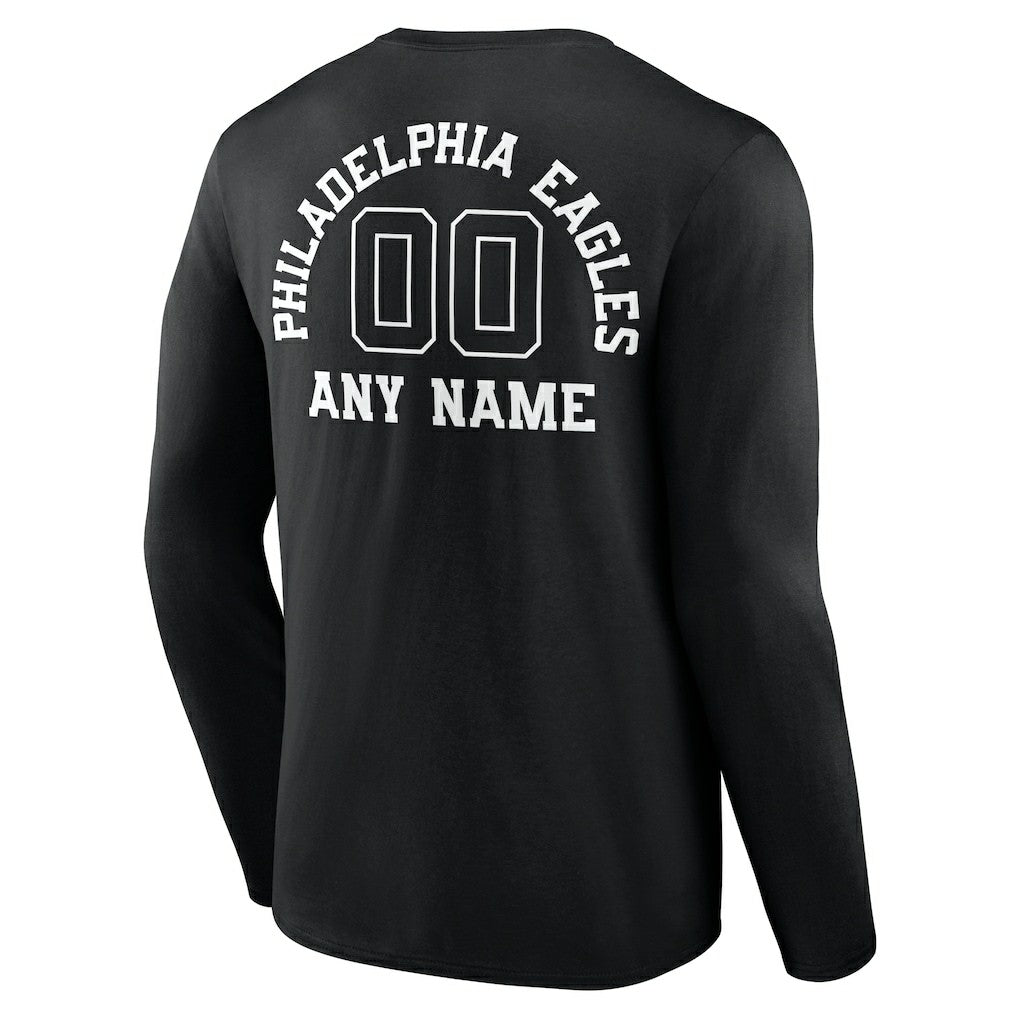 Philadelphia Eagles  Personalized Name & Number Monochrome Long Sleeve T-Shirt