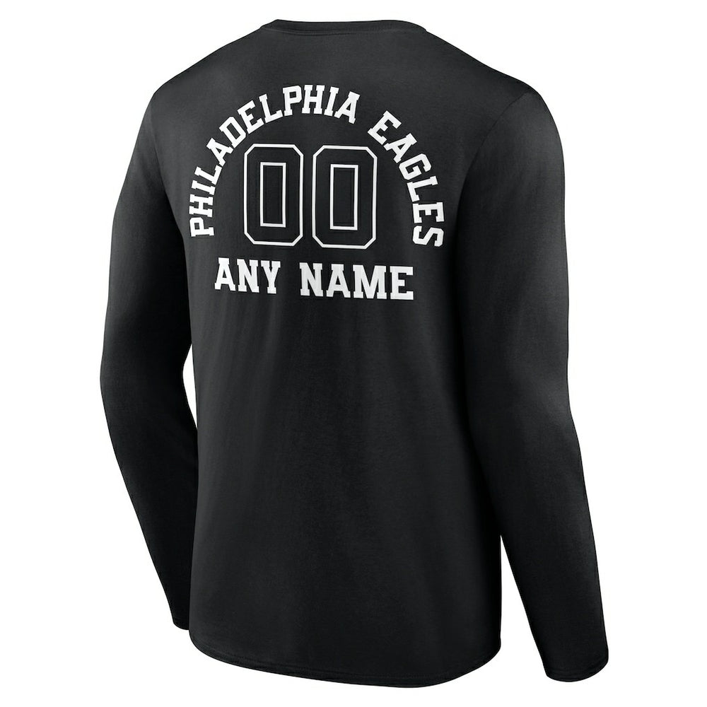 Philadelphia Eagles  Personalized Name & Number Monochrome Long Sleeve T-Shirt